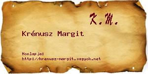 Krénusz Margit névjegykártya